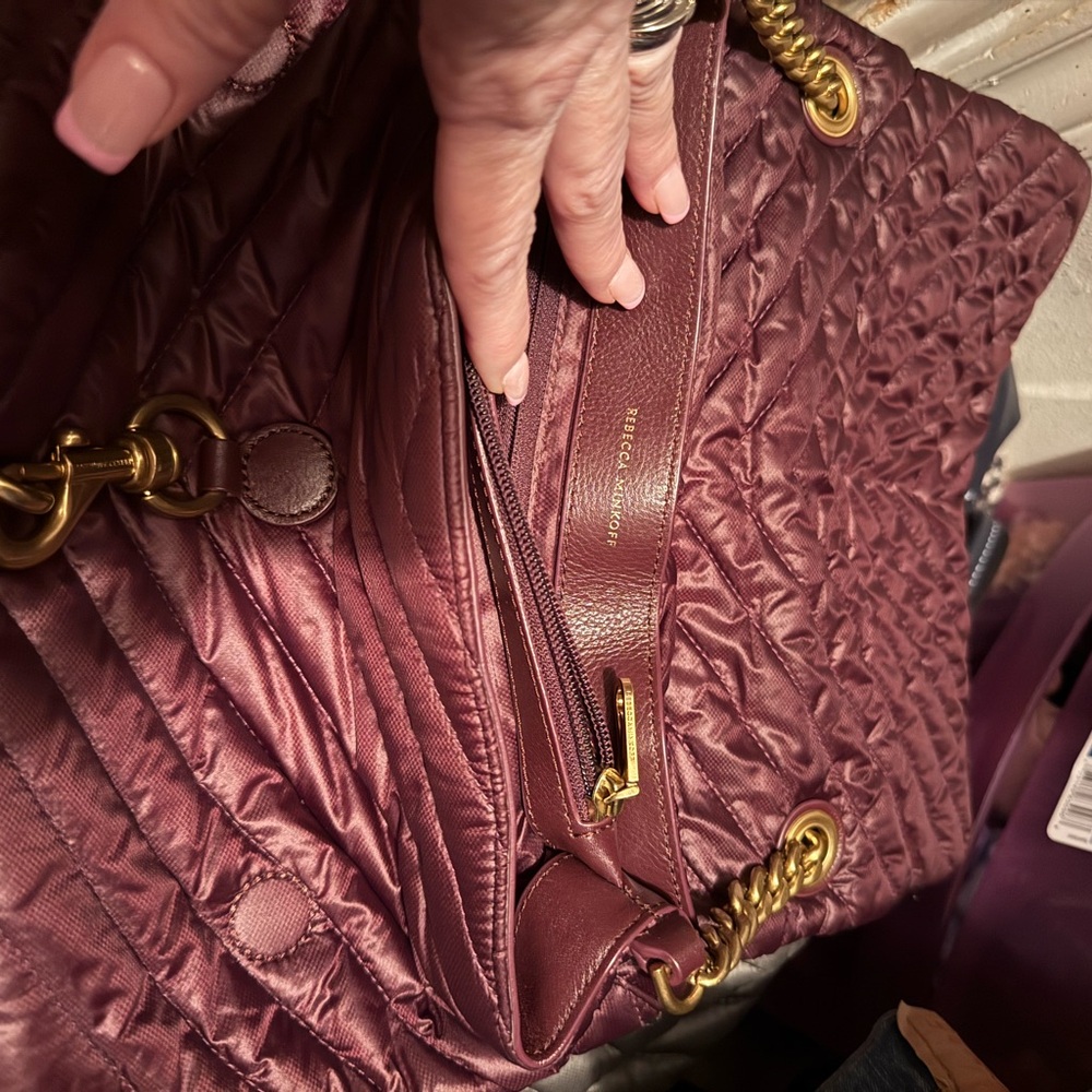 Rebecca Minkoff Quilted Burgundy Shoulder Bag